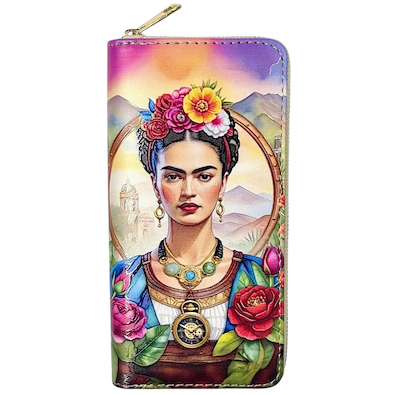 Frida and Flowers Large Digital Print Purse